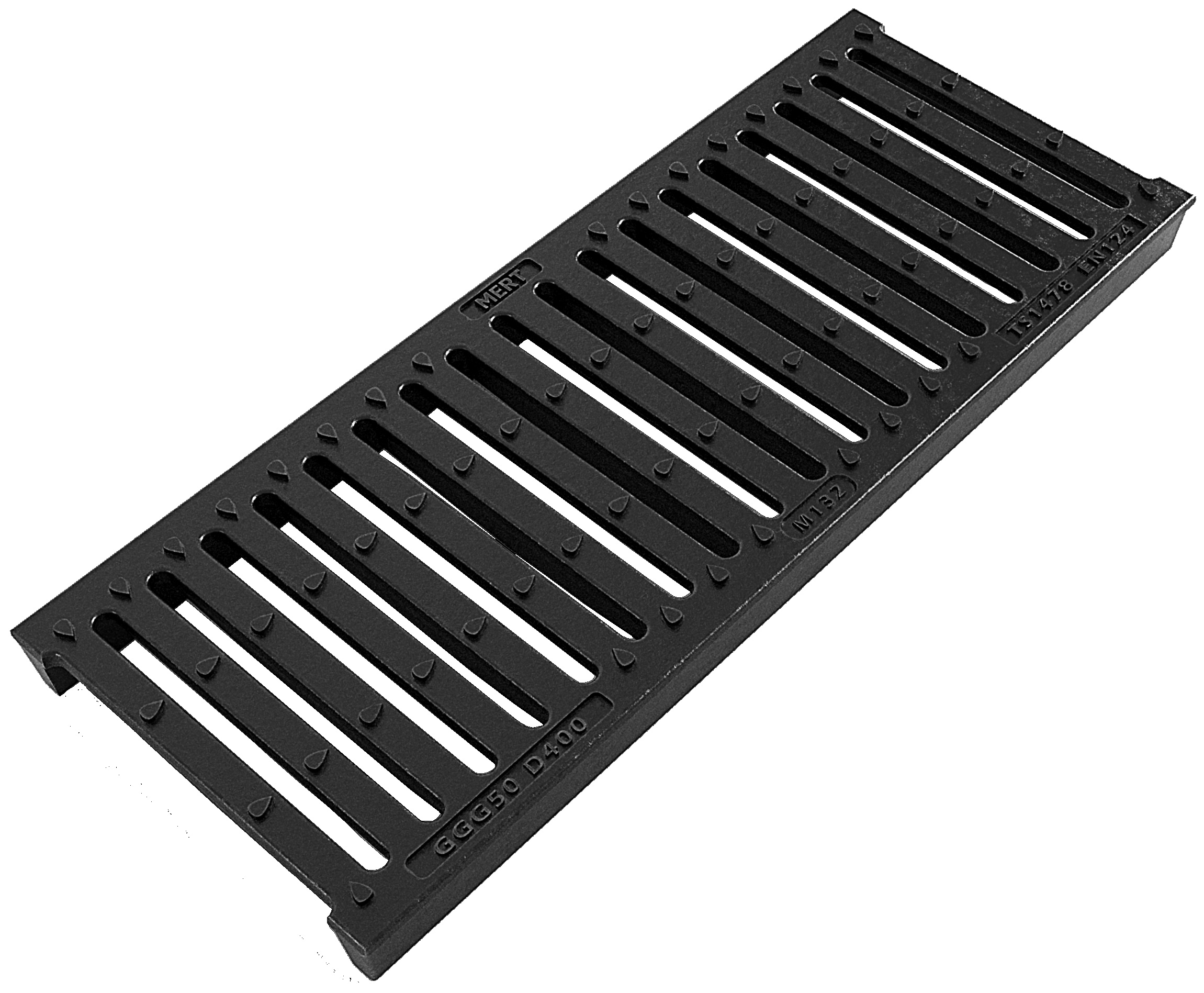 Grille de Canal Linéaire en Fonte Ductile (200 mm x 500 mm x 35 mm)