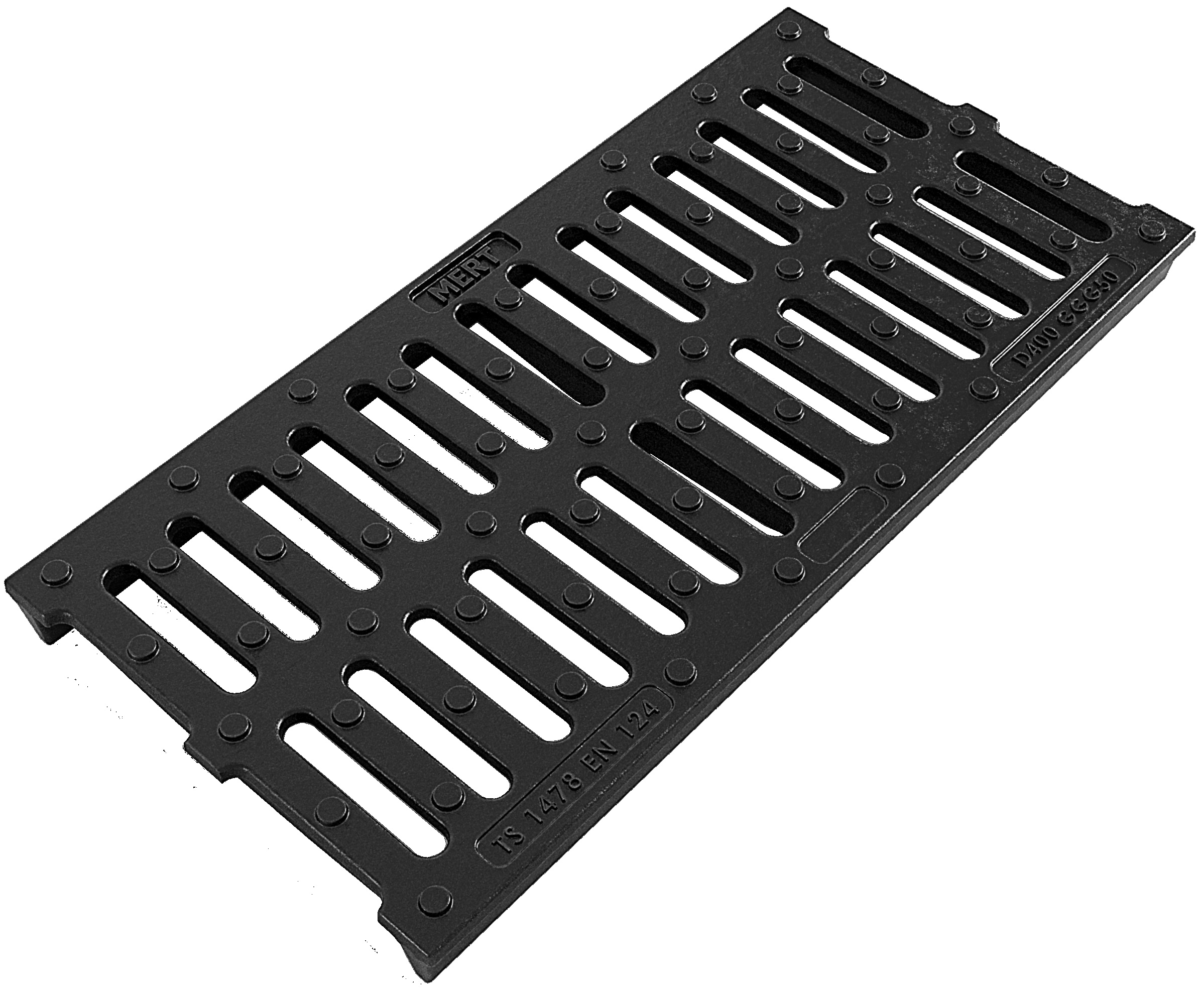 Grille de Canal Linéaire en Fonte Ductile (250 mm x 500 mm x 35 mm)