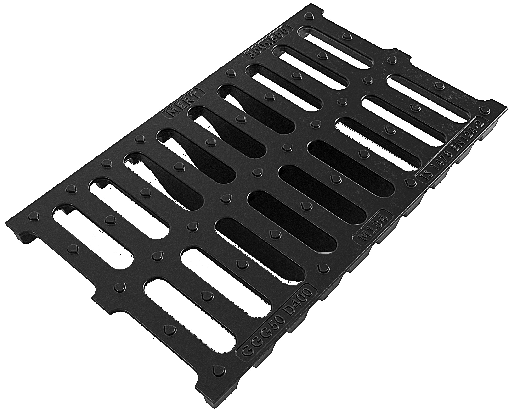 Grille de Canal Linéaire en Fonte Ductile (300 mm x 500 mm x 35 mm)