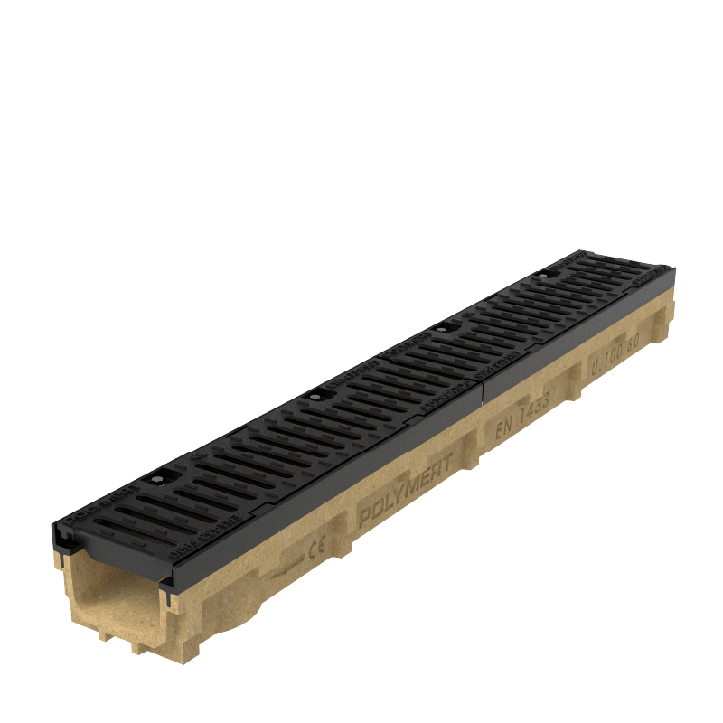 Vue alternative de Caniveau de drainage en béton polymère U100-60 C250-F900 - U100-60